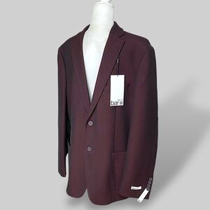 Bar III Mens Skinny Fit Sport Coat Holiday Blazer Burgundy Red 44R NWT